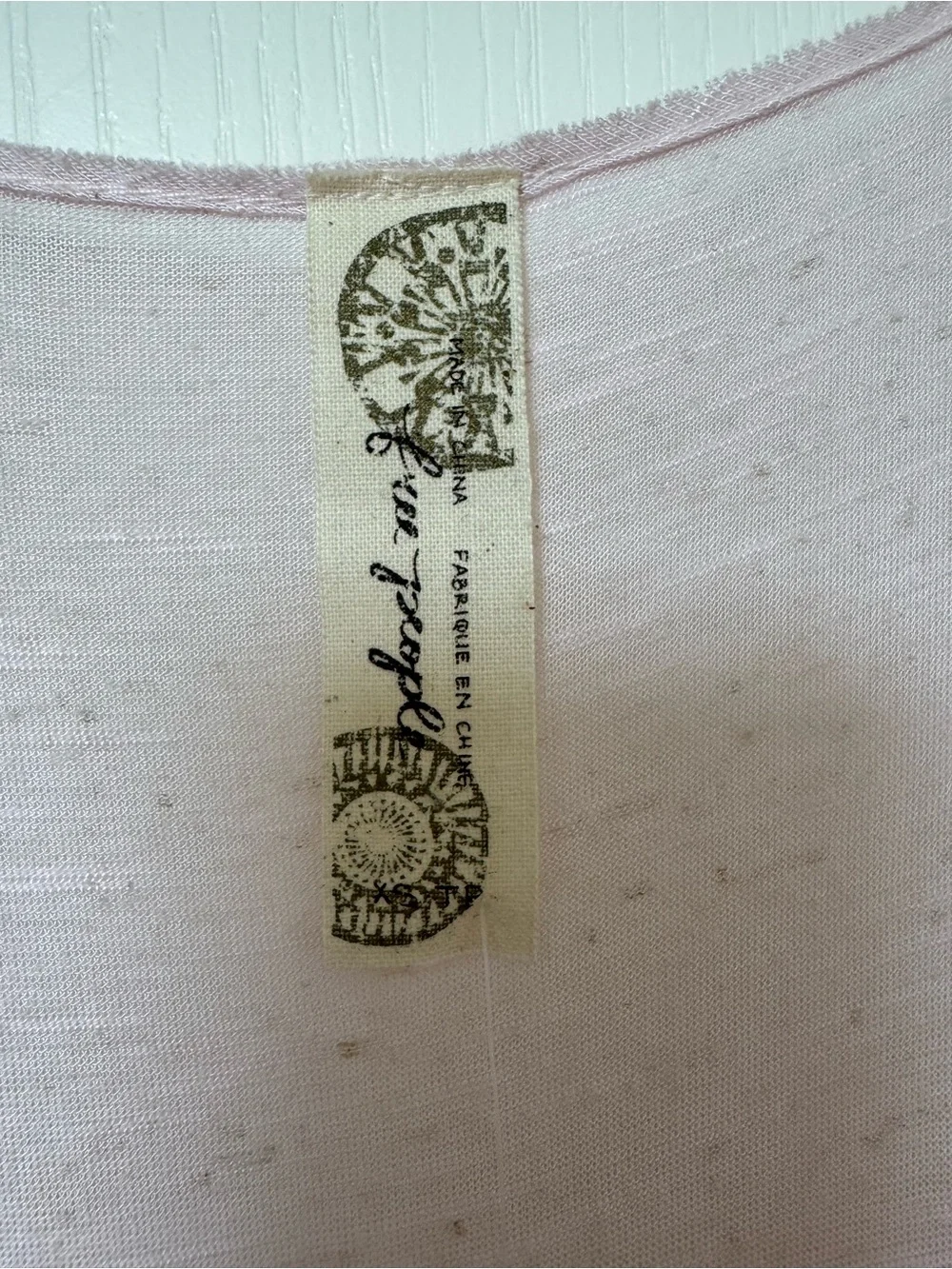 Free People Light Pink Embroidered-Waist Mini Dress